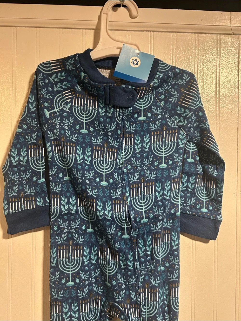 Target Footed One-Piece Pajamas 6 - 9 Months Menorah Hanukkah NWT